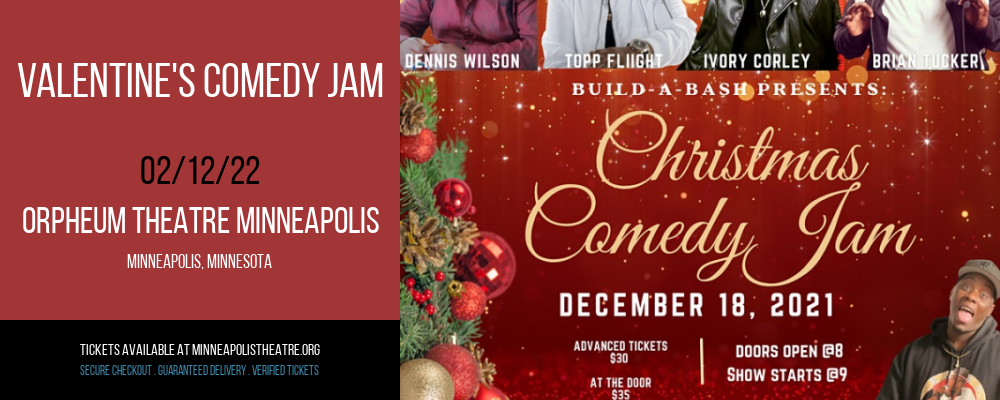Valentine's Comedy Jam at Orpheum Theatre Minneapolis tickets Valentine's Comedy Jam at Orpheum Theatre Minneapolis