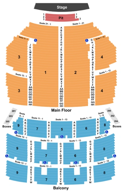 orpheum theatre seating chart